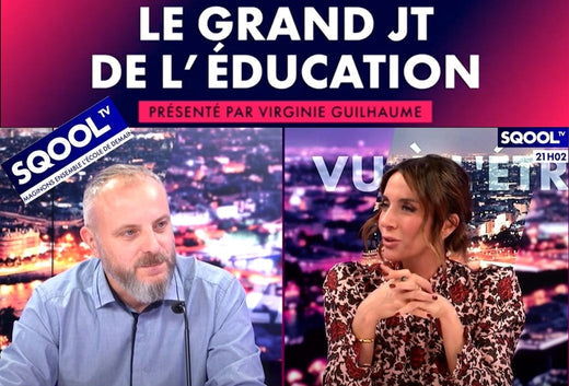 Le JT de SQOOL TV présente Évolutio.1999, par Virginie Guillaume, présentatrice de l'éducation