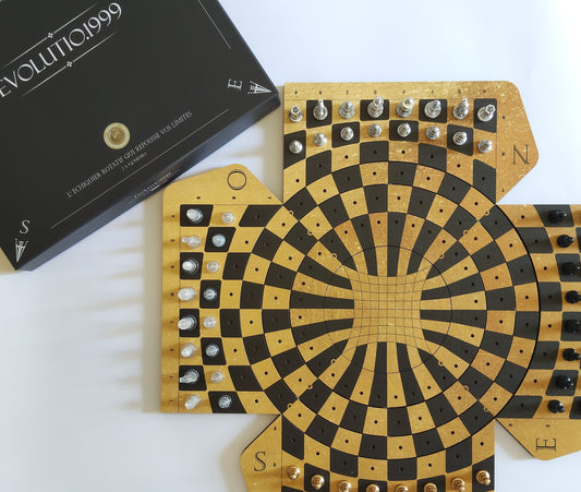 "Evolutio.1999" rotating chessboard - color edition: