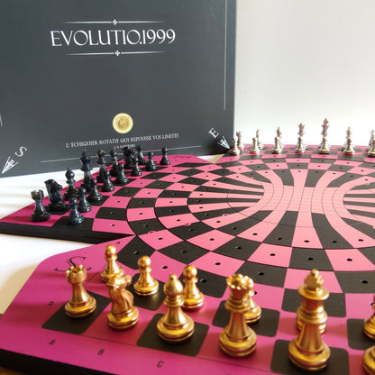 Rotierendes Schachbrett "Évolutio.1999" farbige Edition:
